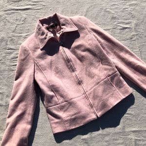 baby pink cashmere/wool blend zip jacket